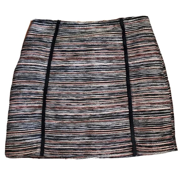 Ann Taylor Loft Skirt Womens Size 4 Orange Gray Black Tweed Side Zipper Pencil - Picture 1 of 5